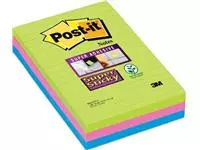 Een Post-it Super Sticky notes XXL, 90 vel, ft 102 x 152 mm, geassorteerde kleuren, pak van 3 blokken koop je bij ShopXPress