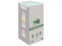 Een Post-it recycled notes Nature, 100 vel, ft 76 x 76 mm, pak van 16 blokken, geassorteerde kleuren koop je bij ShopXPress