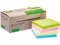 Een Q-CONNECT Quick Notes Recycled pastel, ft 76 x 76 mm, 100 vel, doos van 12 stuks in geassorteerde kleuren koop je bij ShopXPress