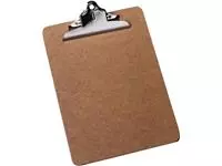 Een Q-CONNECT klemplaat, hardboard karton, ft A4, staand, bruin koop je bij ShopXPress