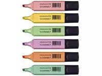 Een Q-CONNECT markeerstift pastel, geassorteerde kleuren, pak van 6 stuks koop je bij ShopXPress