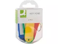 Een Q-CONNECT sleutelhanger, pak van 6 stuks, geassorteerde kleuren koop je bij ShopXPress
