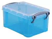 Een Really Useful Box 0,7 liter, transparant helblauw koop je bij ShopXPress
