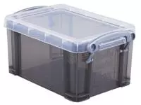 Een Really Useful Box 0,7 liter, transparant smoke koop je bij ShopXPress