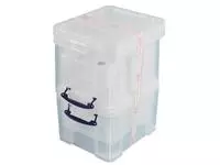 Een Really Useful Box 35 liter, transparant, pak van 3 dozen koop je bij ShopXPress