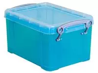 Een Really Useful Box opbergdoos 1,6 liter, transparant helblauw koop je bij ShopXPress