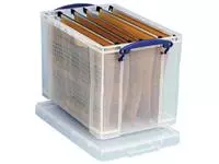 Een Really Useful Box opbergdoos 19 liter hangmappenkoffer inclusief 10 hangmappen, transparant koop je bij ShopXPress