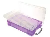 Een Really Useful Box opbergdoos 4 liter met 2 dividers, transparant paars koop je bij ShopXPress