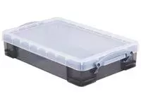 Een Really Useful Box opbergdoos 4 liter, transparant gerookt koop je bij ShopXPress