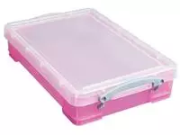 Een Really Useful Box opbergdoos 4 liter, transparant roze koop je bij ShopXPress