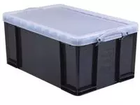 Een Really Useful Box opbergdoos 64 liter, transparant gerookt koop je bij ShopXPress