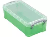 Een Really Useful Box opbergdoos 9 liter, transparant groen koop je bij ShopXPress