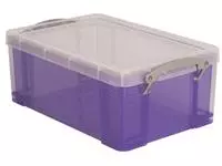 Een Really Useful Box opbergdoos 9 liter, transparant paars koop je bij ShopXPress