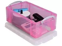 Een Really Useful Box opbergdoos 9 liter, transparant roze koop je bij ShopXPress