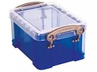 Een Really Useful Box visitekaarthouder 0,3 liter, transparant blauw koop je bij ShopXPress