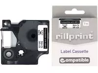 Een Rillprint compatible D1 tape voor Dymo 40913, 9 mm, zwart op wit koop je bij ShopXPress