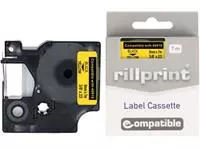 Een Rillprint compatible D1 tape voor Dymo 40918, 9 mm, zwart op geel koop je bij ShopXPress