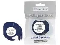 Een Rillprint compatible LetraTAG tape voor Dymo 91200, 12 mm, papier, wit koop je bij ShopXPress