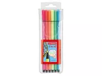 Een STABILO Pen 68 Neon, etui van 6 stiften in geassorteerde kleuren koop je bij ShopXPress