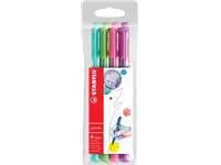 Een STABILO pointMax schrijfstift, 0,8 mm, etui van 4 stuks in geassorteerd fun kleuren koop je bij ShopXPress