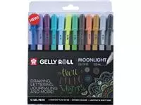 Een Sakura roller Gelly Roll Moonlight, etui van 12 stuks in geassorteerde kleuren koop je bij ShopXPress