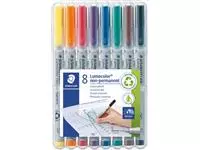 Een Staedtler Lumocolor 311, OHP-marker, non permanent, 0,8 mm, box van 8 stuks in geassorteerde kleuren koop je bij ShopXPress