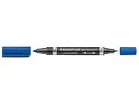 Een Staedtler Lumocolor Duo 348, permanent marker, blauw koop je bij ShopXPress
