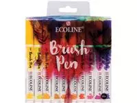 Een Talens Ecoline Brush pen, etui met 20 stuks in geassorteerde kleuren koop je bij ShopXPress