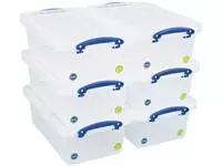 Een Really Useful Box opbergdoos 5,5 l, nestbaar, transparant koop je bij ShopXPress