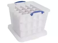 Een Really Useful Box opbergdoos, 60 l, met inzetbakje, transparant koop je bij ShopXPress