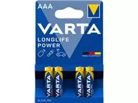 Een Varta batterij Longlife Power AAA, blister van 4 stuks koop je bij ShopXPress