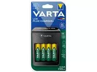 Een Varta batterijlader LCD Plug Charger+, inclusief 4 x AA batterij, op blister koop je bij ShopXPress