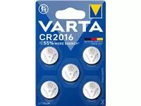 Een Varta knoopcel Lithium CR2016, blister van 5 stuks koop je bij ShopXPress