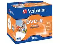 Een Verbatim DVD recordable DVD-R, printbaar, doos van 10 stuks, individueel verpakt (Jewel Case) koop je bij ShopXPress