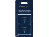 Een Waterman inktpatronen Standard Long, blauw (Serenity), blister van 32 stuks koop je bij ShopXPress