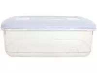 Een Whitefurze vershouddoos rechthoekig 2 liter, transparant met wit deksel koop je bij ShopXPress