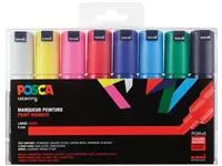 Een uni-ball Paint Marker op waterbasis Posca PC-8K doos van 8 stuks in geassorteerde kleuren koop je bij ShopXPress