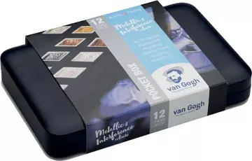 Een Van Gogh aquarelverf, pocketbox met 12 napjes, metallic- en interference kleuren koop je bij ShopXPress