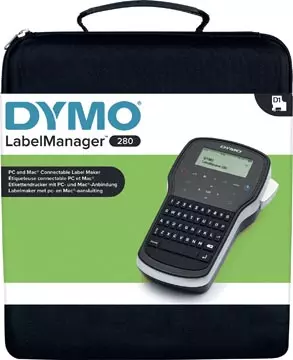 Een Dymo beletteringsysteem LabelManager 280 kit, qwerty, inclusief 2 x D1 tape, draagtas en oplader koop je bij ShopXPress