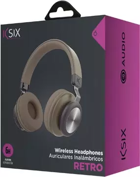 Een Ksix draadloze hoofdtelefoon met geïntegreerde microfoon, speeltijd: 6 uur, bruin koop je bij ShopXPress