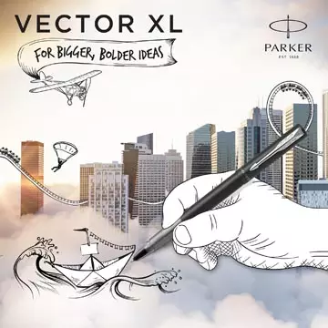 Een Parker roller Vector XL, fijn, in giftbox, zwart koop je bij ShopXPress