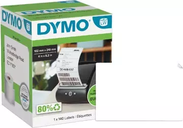 Een Dymo etiketten LabelWriter ft 102 x 210 mm (DHL), wit, 140 etiketten koop je bij ShopXPress