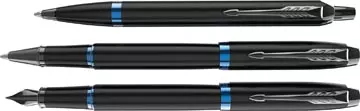 Een Parker IM Vibrant Rings vulpen fijn, zwart met blauwe accenten koop je bij ShopXPress