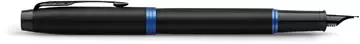Een Parker IM Vibrant Rings vulpen medium, zwart met blauwe accenten koop je bij ShopXPress