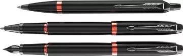Een Parker IM Vibrant Rings vulpen fijn, zwart met oranje accenten koop je bij ShopXPress