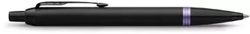 Een Parker IM Vibrant Rings balpen, zwart met paarse accenten koop je bij ShopXPress