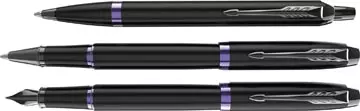 Een Parker IM Vibrant Rings balpen, zwart met paarse accenten koop je bij ShopXPress