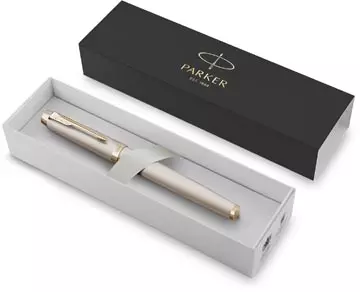 Een Parker IM Monochrome vulpen Champagne, medium, giftbox koop je bij ShopXPress