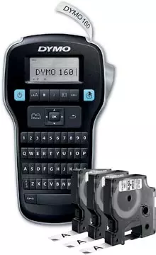 Een Dymo LabelManager 160 Value Pack: 1 x LabelManager 160P + 3 x D1 tape, qwerty koop je bij ShopXPress