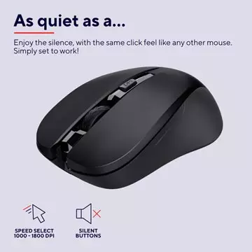 Een Trust draadloze stille muis Mydo, zwart koop je bij ShopXPress